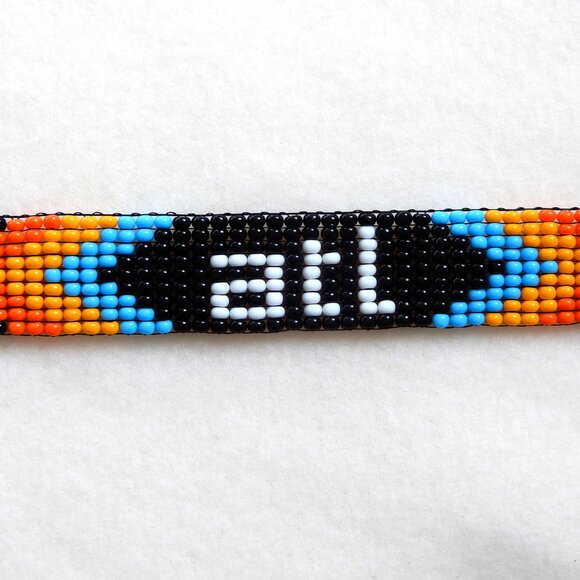 ATL atl bead bracelet, Atlanta MARTA colors, handmade, adjustable length - Picture 2 of 5